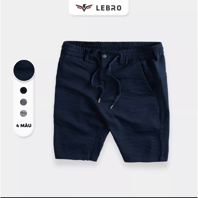 Quần đùi nam vải đũi linen cao cấp , quần short nam thể thao thời trang LEBRO QSD23-01B