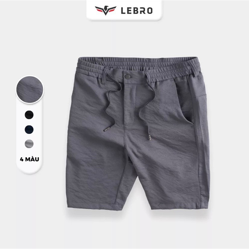 Quần đùi nam vải đũi linen cao cấp , quần short nam thể thao thời trang LEBRO QSD23-01B