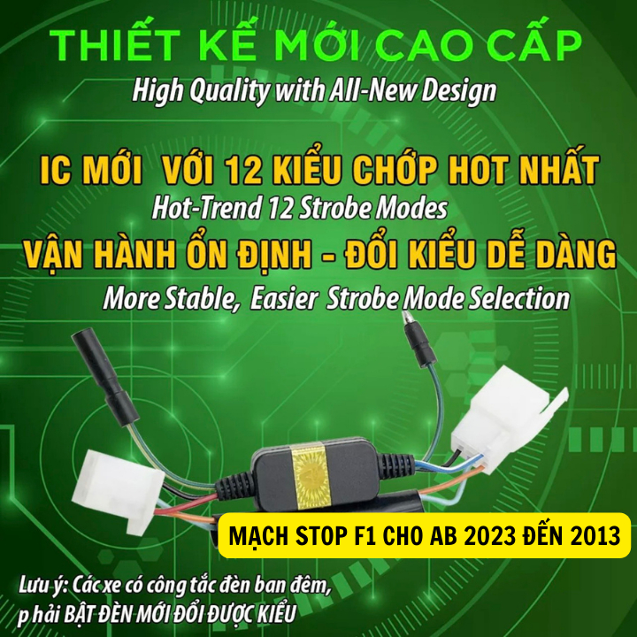 Bộ Mạch Đèn Hậu Chớp Stop F1 Cho Xe Honda AB Air Blade đời 2013 đến 2023 Gắn Như Zin
