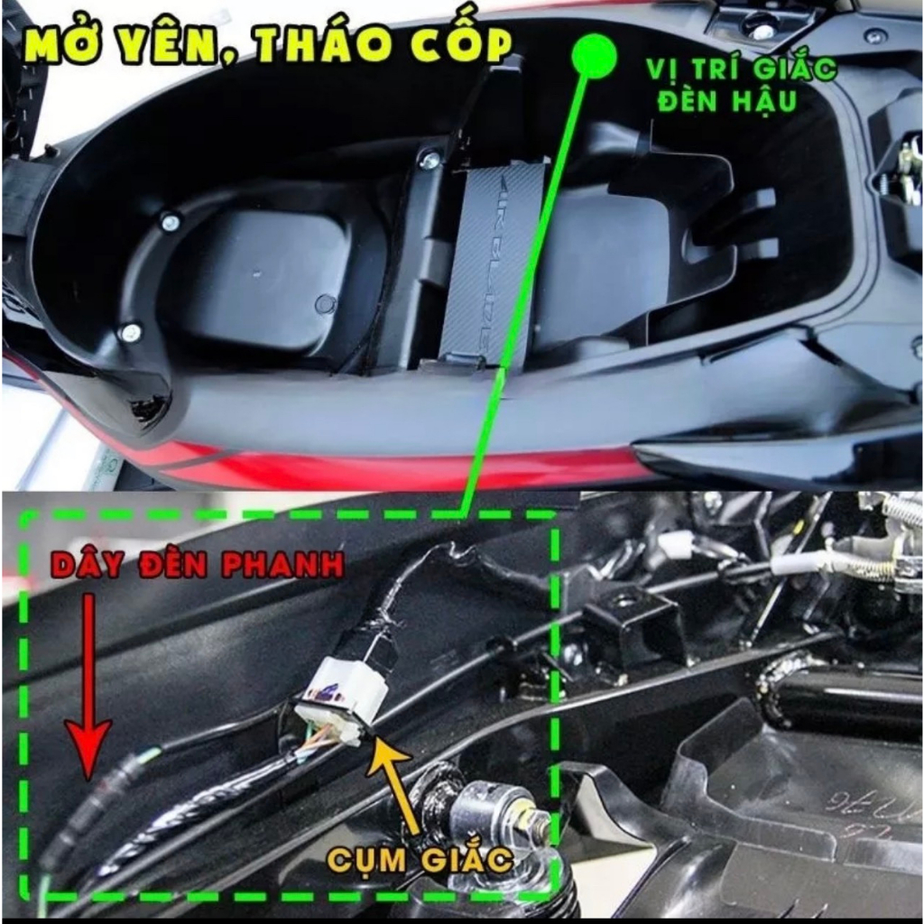 Bộ Mạch Đèn Hậu Chớp Stop F1 Cho Xe Honda AB Air Blade đời 2013 đến 2023 Gắn Như Zin