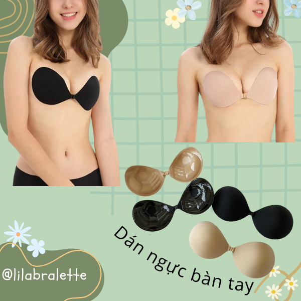 Bra dán nâng ngực tạo khe có khóa cài trước chống trượt, Miếng dán ngực silicon bàn tay siêu nâng ngực