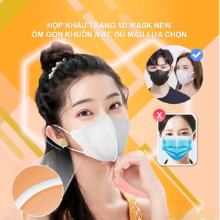 Hộp 100 chiếc khẩu trang 5D Thịnh Phát hàng cao cấp, khẩu trang y tế vải không dệt 3 lớp, lọc bụi và vi khuẩn