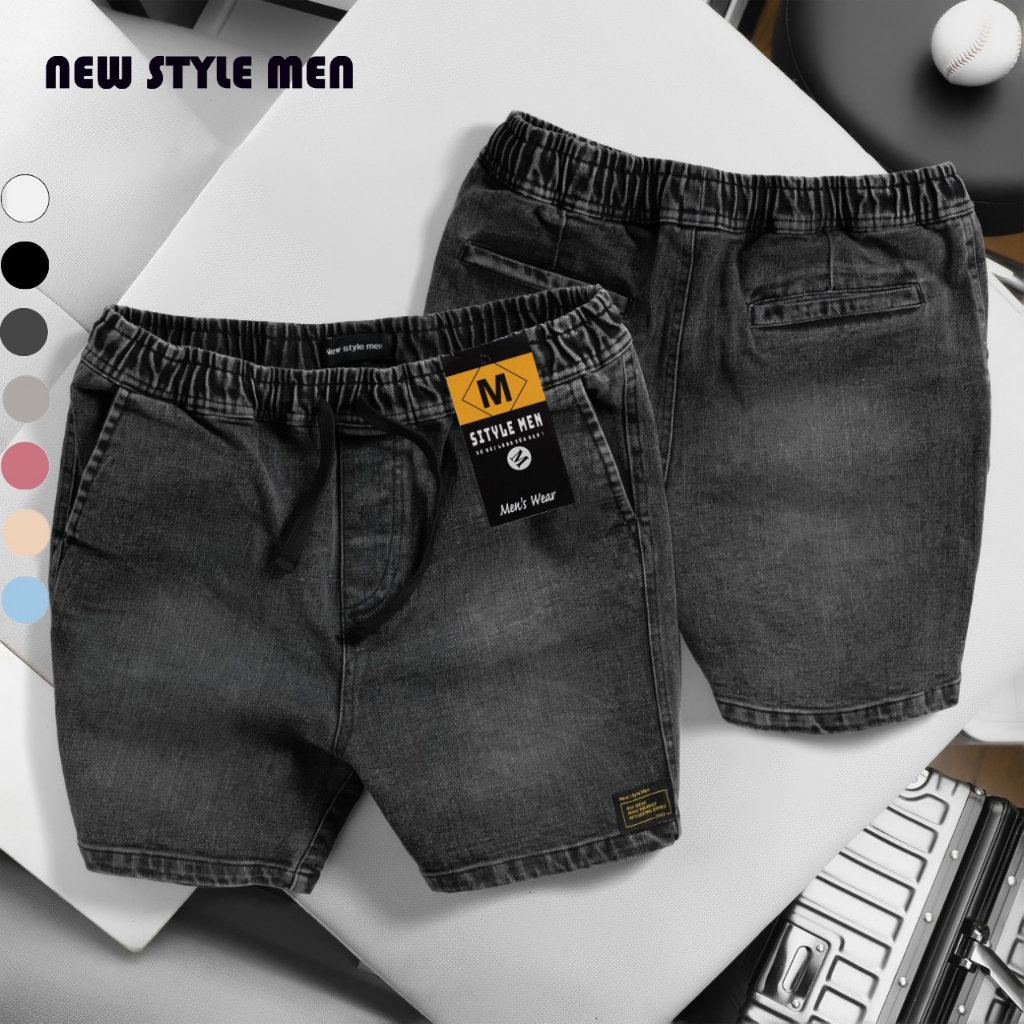 Quần short nam jean cao cấp MP MEN dày mềm co giãn thoải mái from trên gối