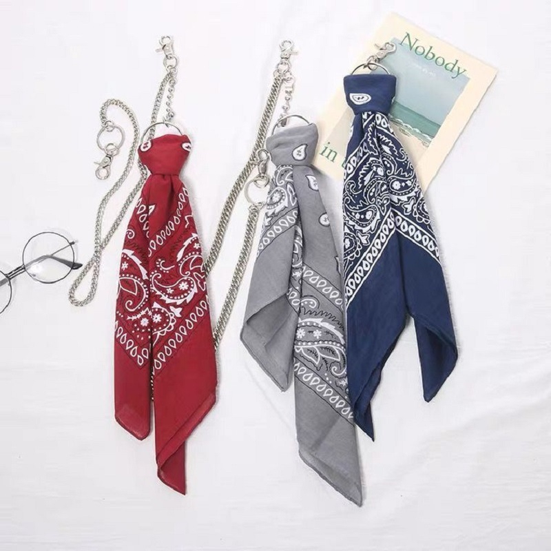 Khăn bandana kèm chain bạc cao cấp