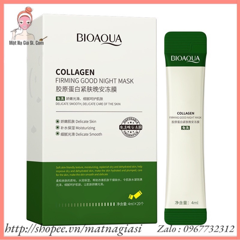 Full Hộp 20 Gói Mặt Nạ Ngũ Collagen Bioaqua CHÍNH HÃNG