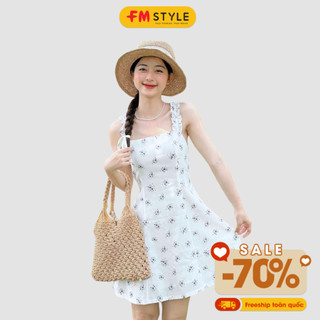 Đầm hoa hai dây Fmstyle họa tiết hoa nhí tiểu thư vintage buộc nơ siêu xinh 23041356