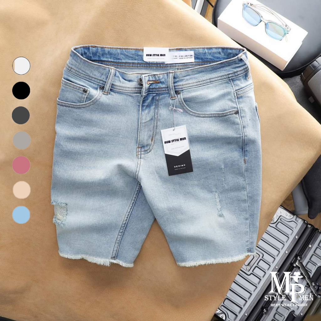 FREESHIP-Quần short jean rách xướt lai MP MEN form vừa vẹn thoải mái