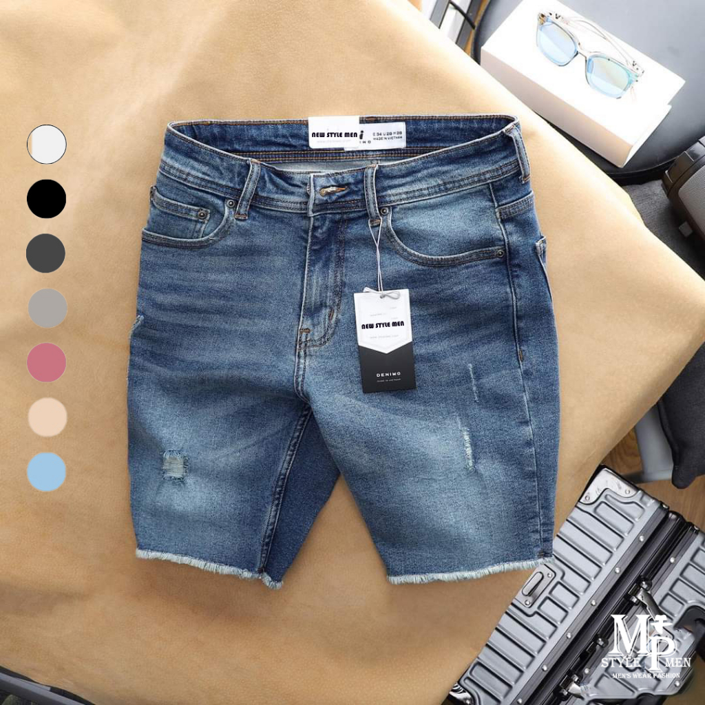 FREESHIP-Quần short jean rách xướt lai MP MEN form vừa vẹn thoải mái