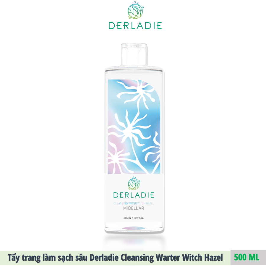 Bộ 3 sản phẩm Tẩy trang Derladie 500ml, Toner Derladie Natural Witch Hazel 500ml, Sữa Rửa Mặt Tràm Trà Derladie 150ml