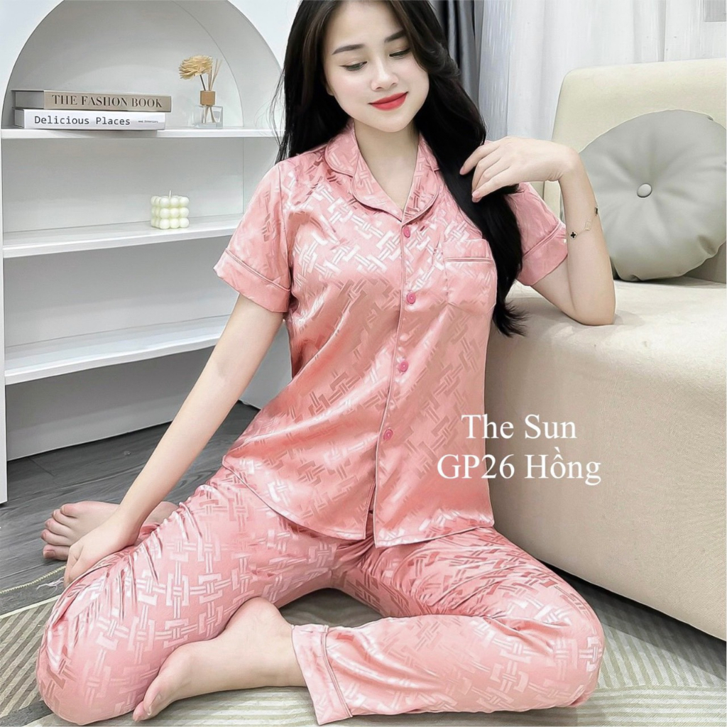 Tổng hợp Bộ Pijama nữ đồ ngủ nữ Bộ mặc nhà nữ đẹp lụa satin cao cấp quần dài tay cộc mùa hè mát THE SUN