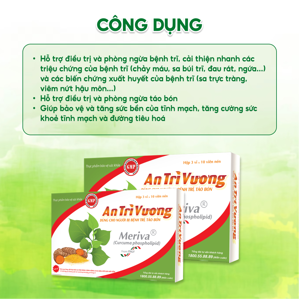 [Combo 6 Tặng 1 Gel] Viên Uống An Trĩ Vương Cải Thiện Trĩ, Táo Bón, Nứt Kẽ Hậu Môn, Giảm Đau Rát, Chảy Máu 30 Viên