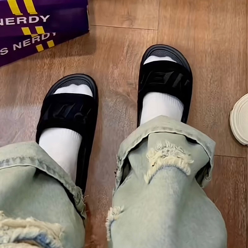 Dép Nerdy Quai Ngang Nam Nữ fullbox Quai Ngang Thêu 0569