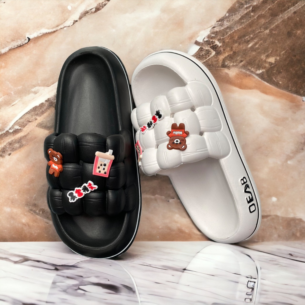 DÉP BÁNH MÌ NỮ QUAI NGANG ĐẾ SÓNG, KÈM TICKER CUTE.