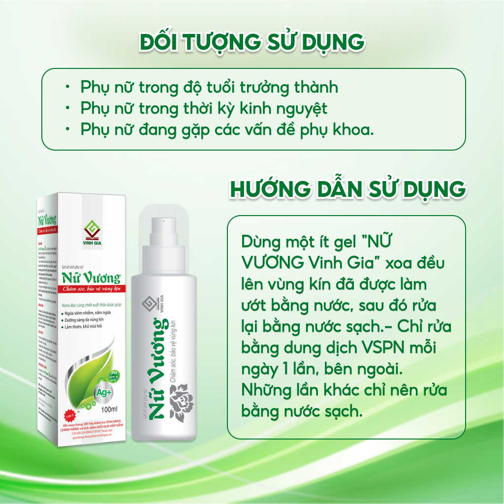 [Combo 5 Tặng 1] Dung dịch vệ Sinh Phụ Nữ Nữ Vương VINH GIA Giúp Làm Sạch Vùng Kín Hàng Ngày -  ĐÃ HUỶ TEM TÍCH ĐIỂM