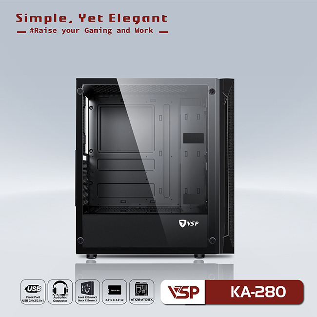 Vỏ máy tính | Case Gaming VSPTECH Ka-280 Helios - Hàng chính hãng