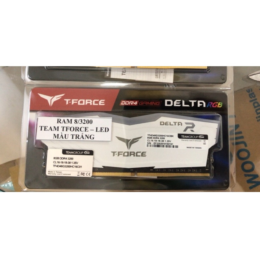 Ram Team 8Gb Delta RGB LED T-Force DDR4 3200Mhz - Hàng chính hãng