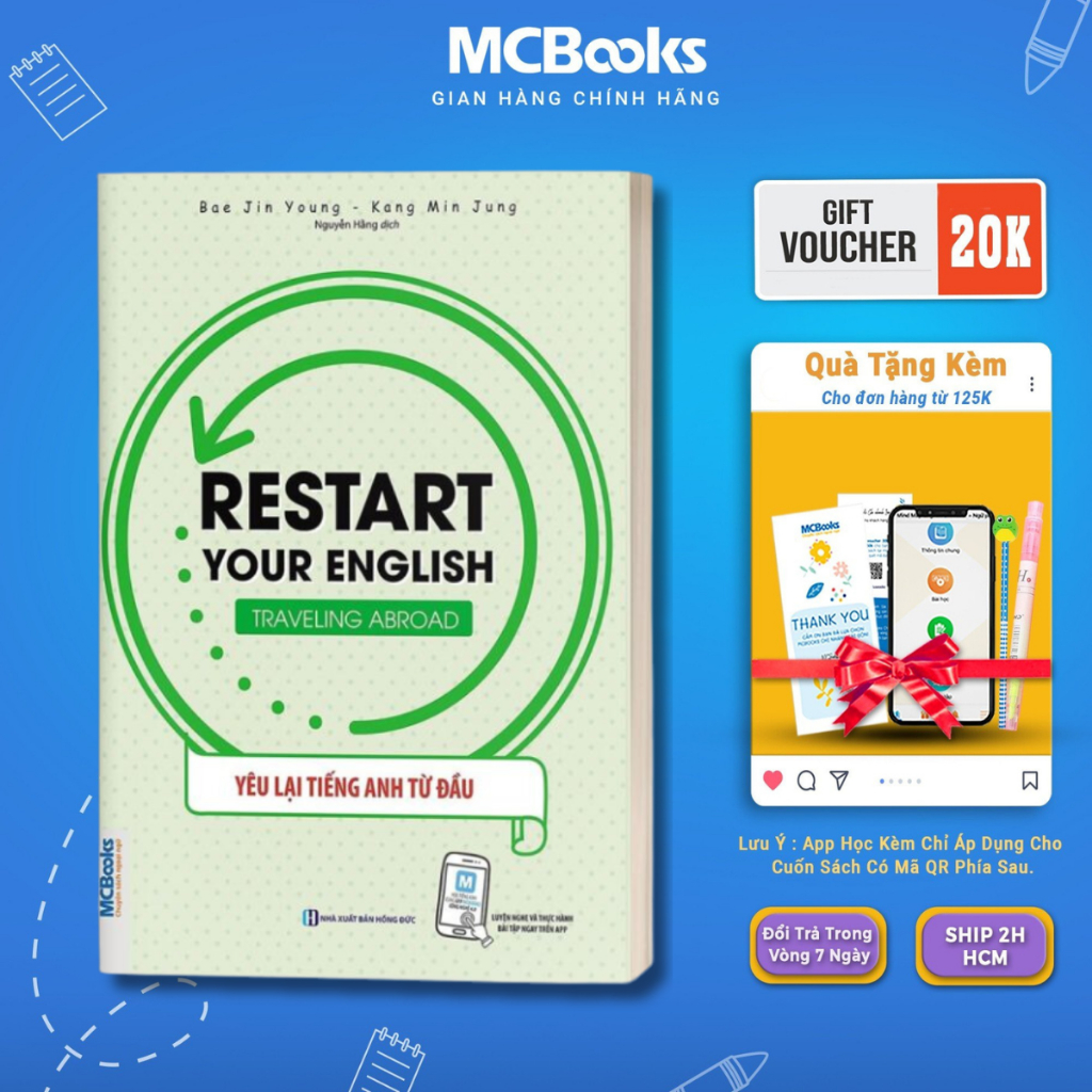 Sách - Restart your English - Traveling Abroad - Yêu Lại Tiếng Anh Từ Đầu Mcbooks