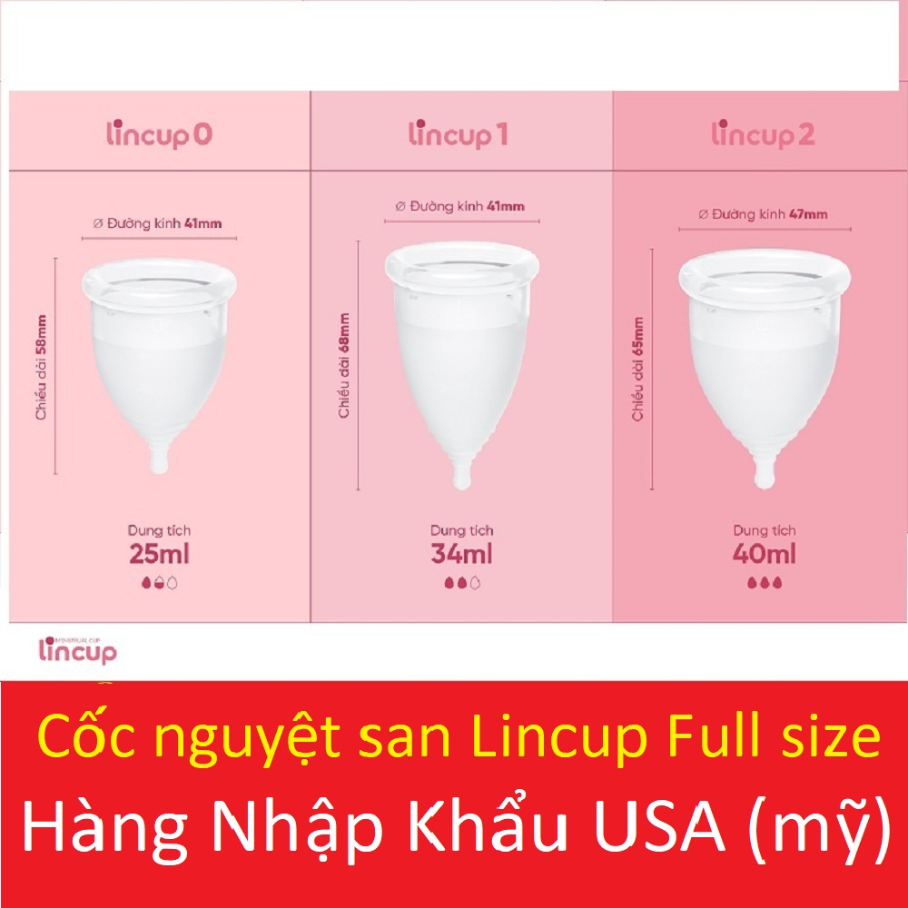 ✅ Cốc Nguyệt San Lincup Chính Hãng, Lincup 28ml Sensitive New Mền Mại, Chống Tràn, Thoải Mái, Tiện Lợi