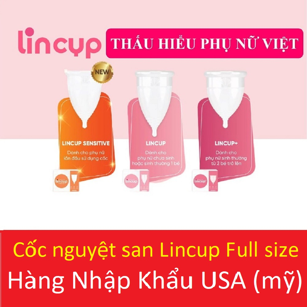 ✅ Cốc Nguyệt San Lincup Chính Hãng, Lincup 28ml Sensitive New Mền Mại, Chống Tràn, Thoải Mái, Tiện Lợi