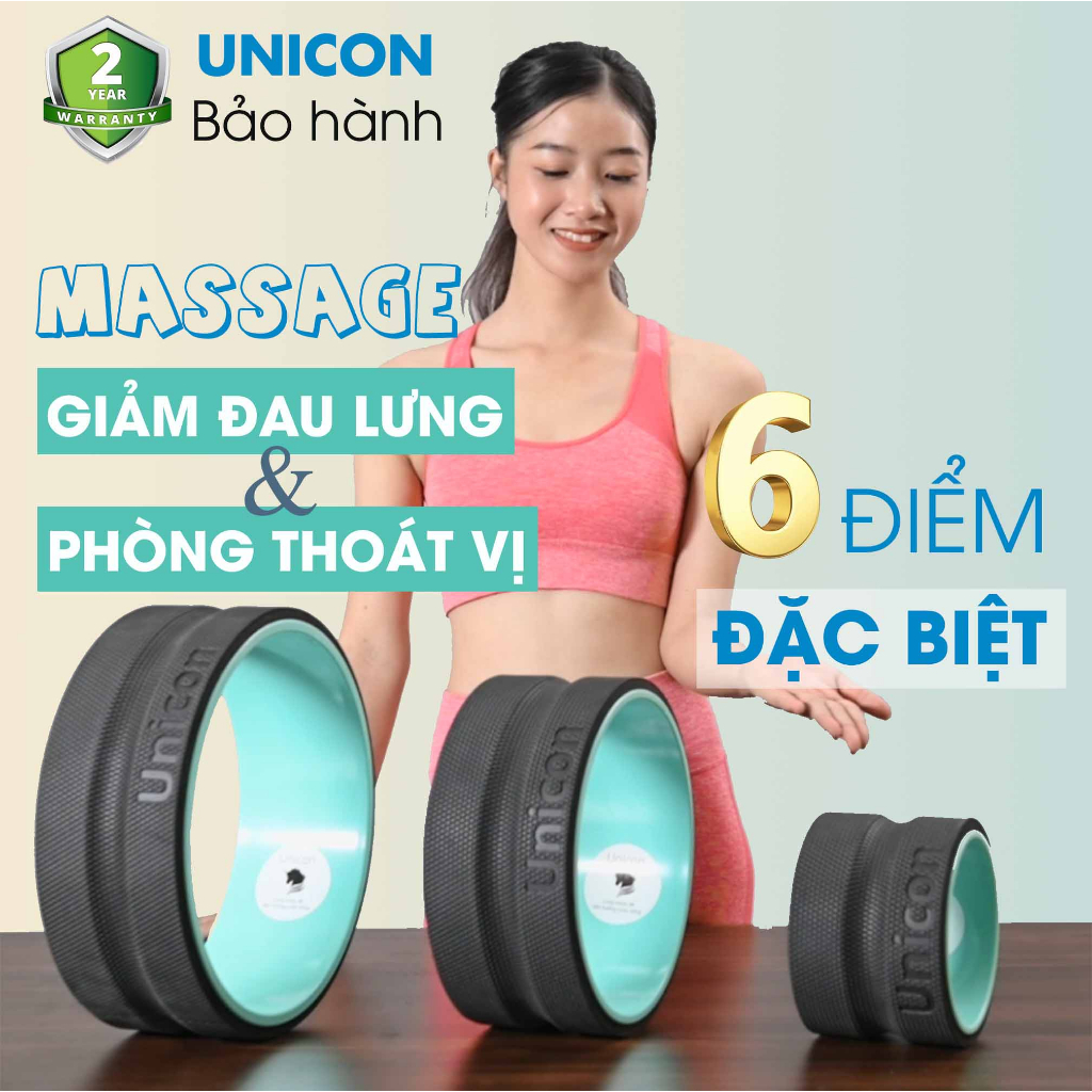 VÒNG LĂN LƯNG UNICON - VÒNG TẬP YOGA đặc biệt có rãnh cột sống giúp giảm đau lưng, phòng ngừa thoát vị đĩa đệm