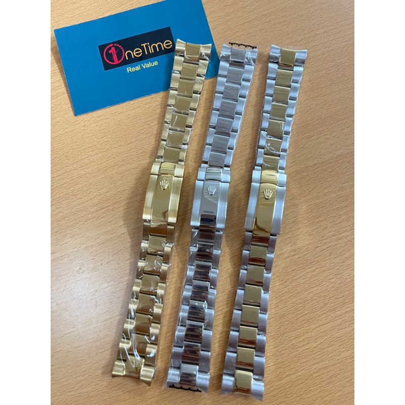 Dây đồng hồ Rolex 3 mắt đúc đặc loại 1, thép không gỉ size 20 ,tặng chốt và tool thay dây