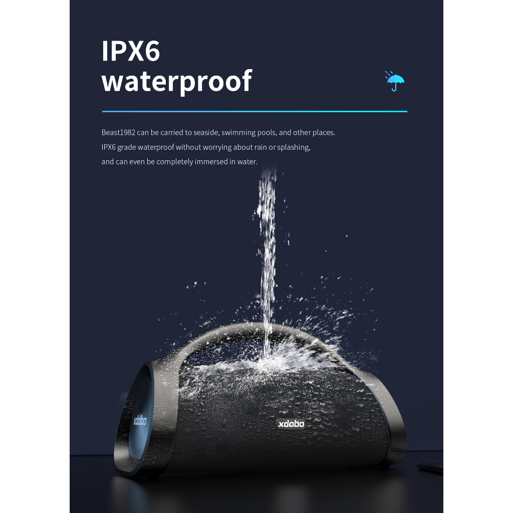 Loa Karaoke Bluetooth 5.3 Xdobo Beast 1982 Kèm Micro Không Dây Công Suất 120W, Pin Tích Hợp 10000mAh, Chống Nước IPX6