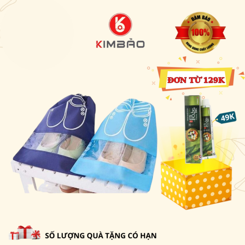 Combo10 Túi Đựng Giày Dép Có Dây Rút, Bảo Quản Giày Dép, Chống Bụi, Chất Liệu Vải Không Dệt, Có Lớp Nhựa Trong Suốt Tiện