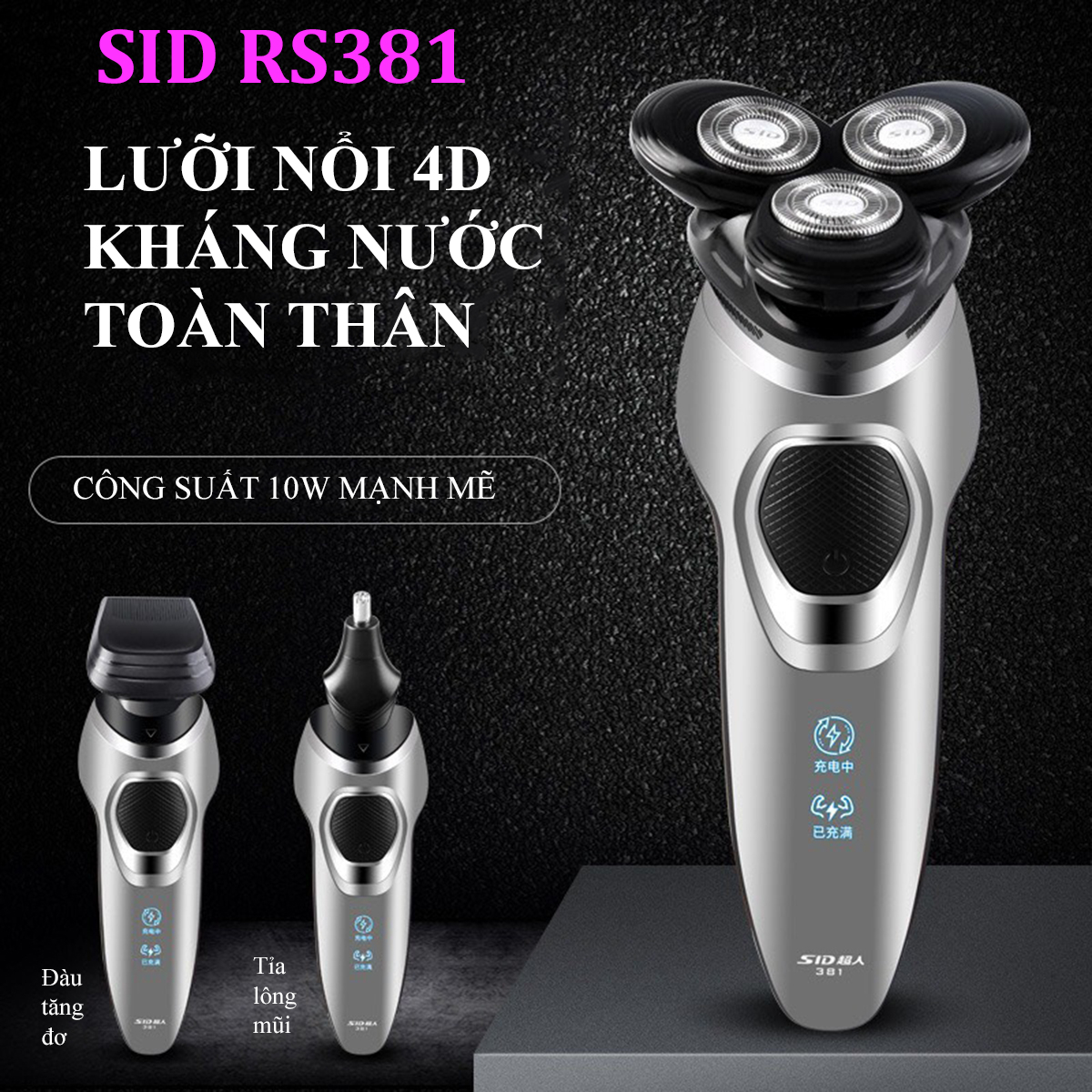 Máy cạo râu SID RS381 công suất 10W mạnh mé