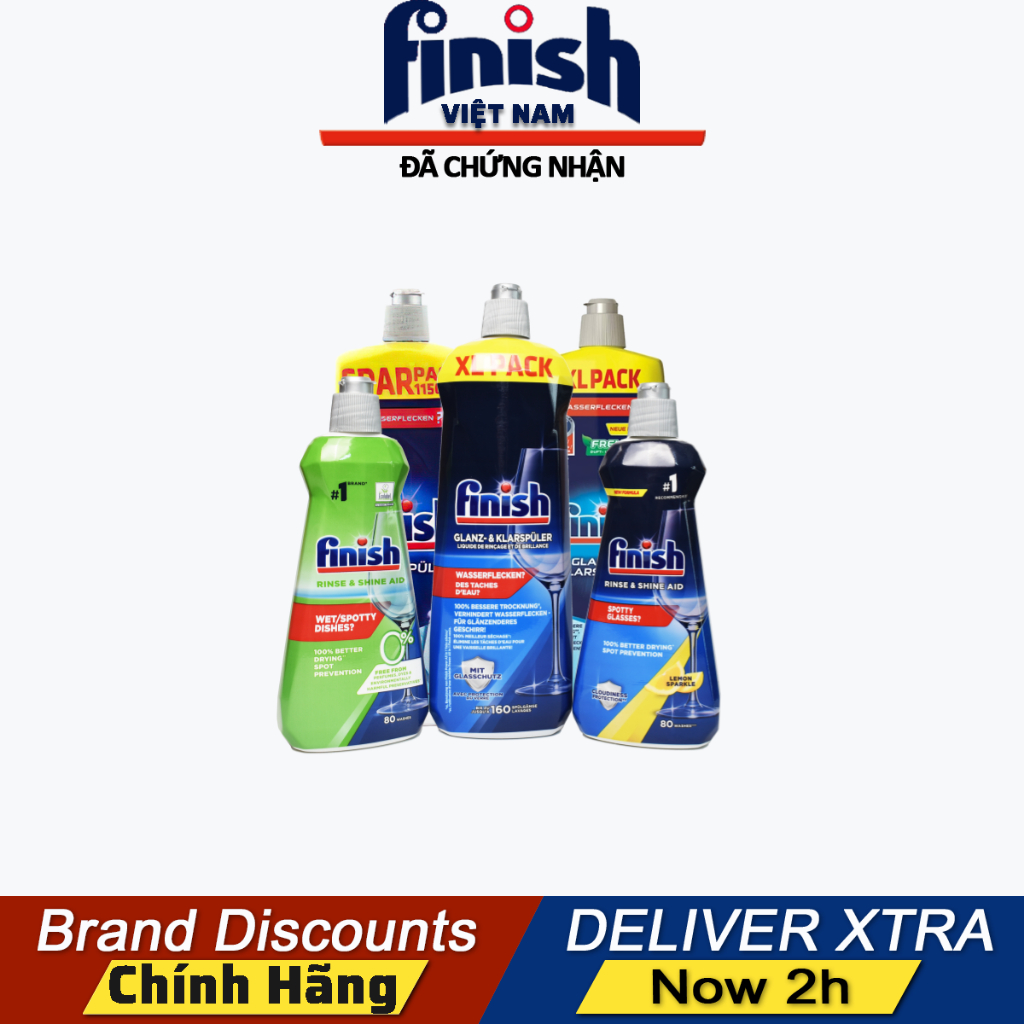 Nước làm bóng Finish làm bóng và khô chén bát 750ml, 800ml, 400ml