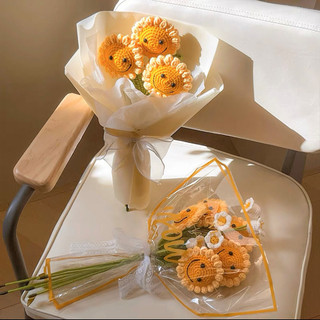 Bó hoa hướng dương handmade bằng len, hoa hướng dương trang trí nội thất
