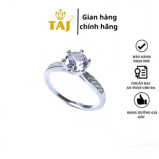 Nhẫn 6 trấu viền thon gọn, nhẫn nữ bạc ta - Bạc TAJ