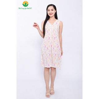 Đầm váy nữ trung niên mùa hè Việt Thắng, chất lanh- V02.2308