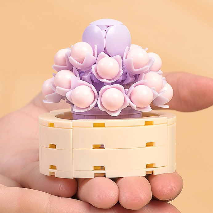 Đồ chơi lắp ráp hoa, chậu hoa cây cảnh mini Jaki, đồ chơi lắp ráp thông minh, sản phẩm trang trí, quà tặng