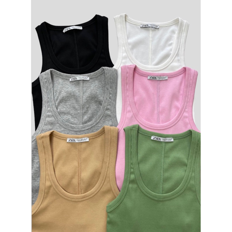 Áo 3 lổ tanktop form dài zara , thun gân dày đẹp vnxk