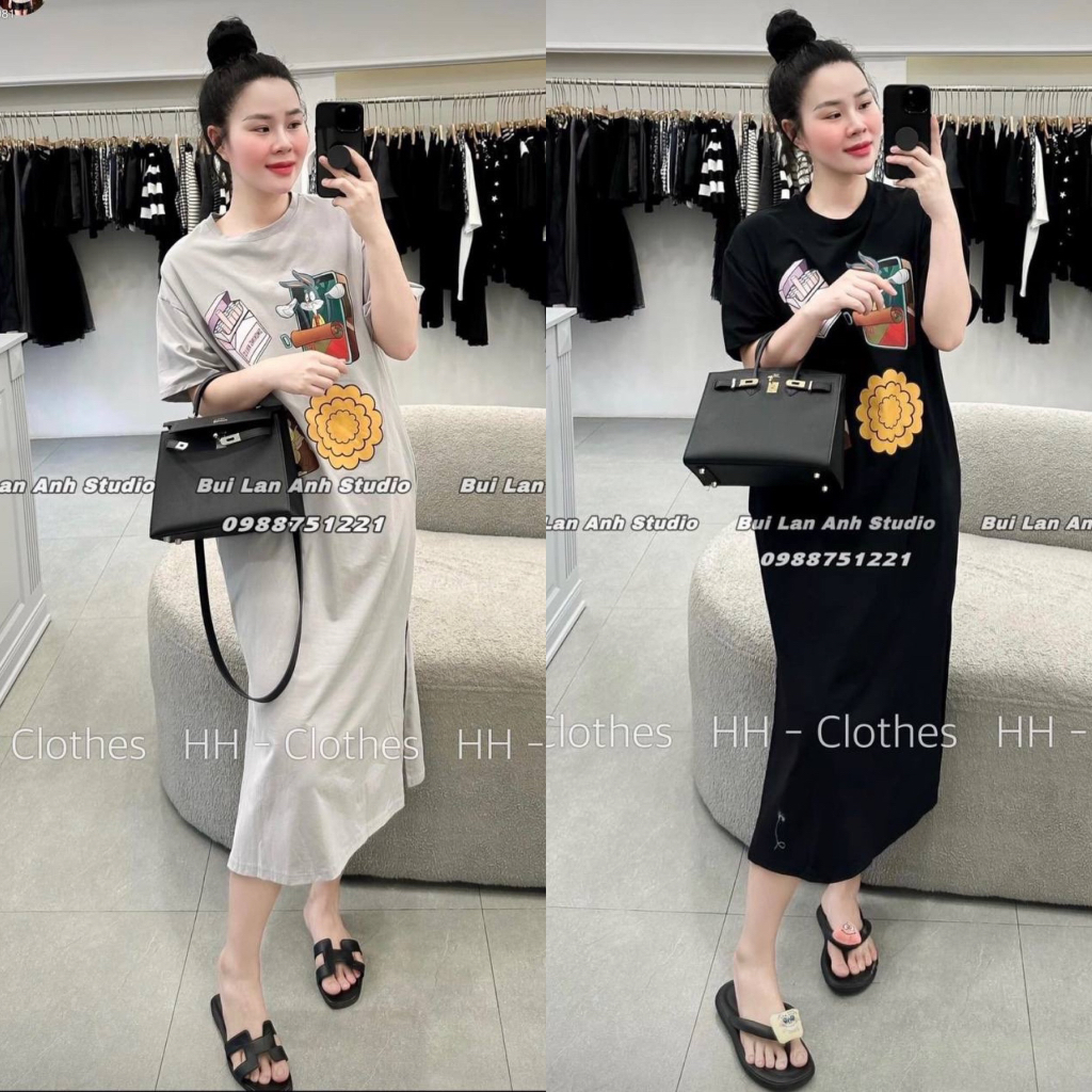 ĐẦM MIDI THUN IN