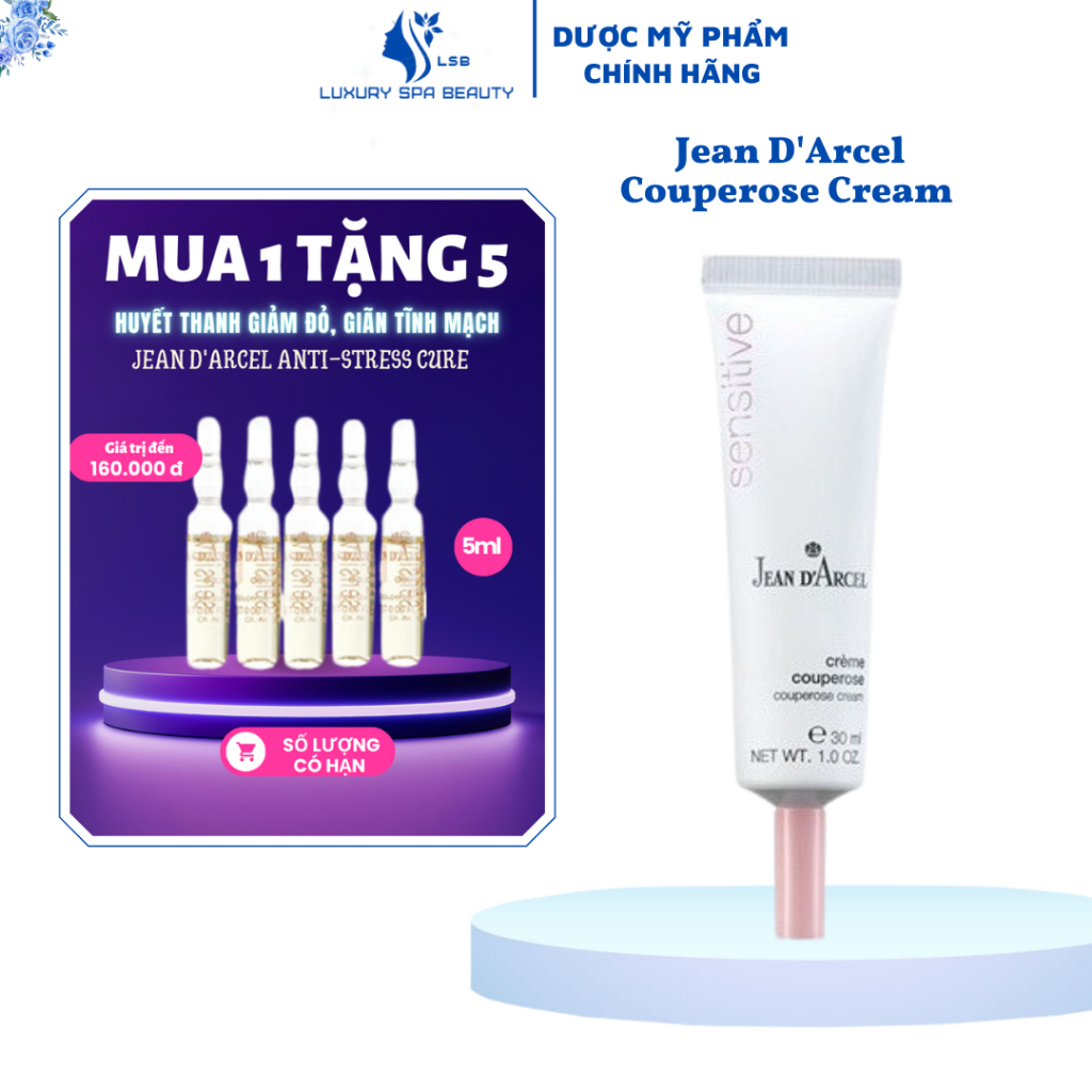 (Tặng Qùa) Jean D'Arcel Couperose Cream - Kem Dưỡng Cho Da Nhạy Cảm, Giảm Đỏ Da Và Giảm Giãn Tĩnh Mạch