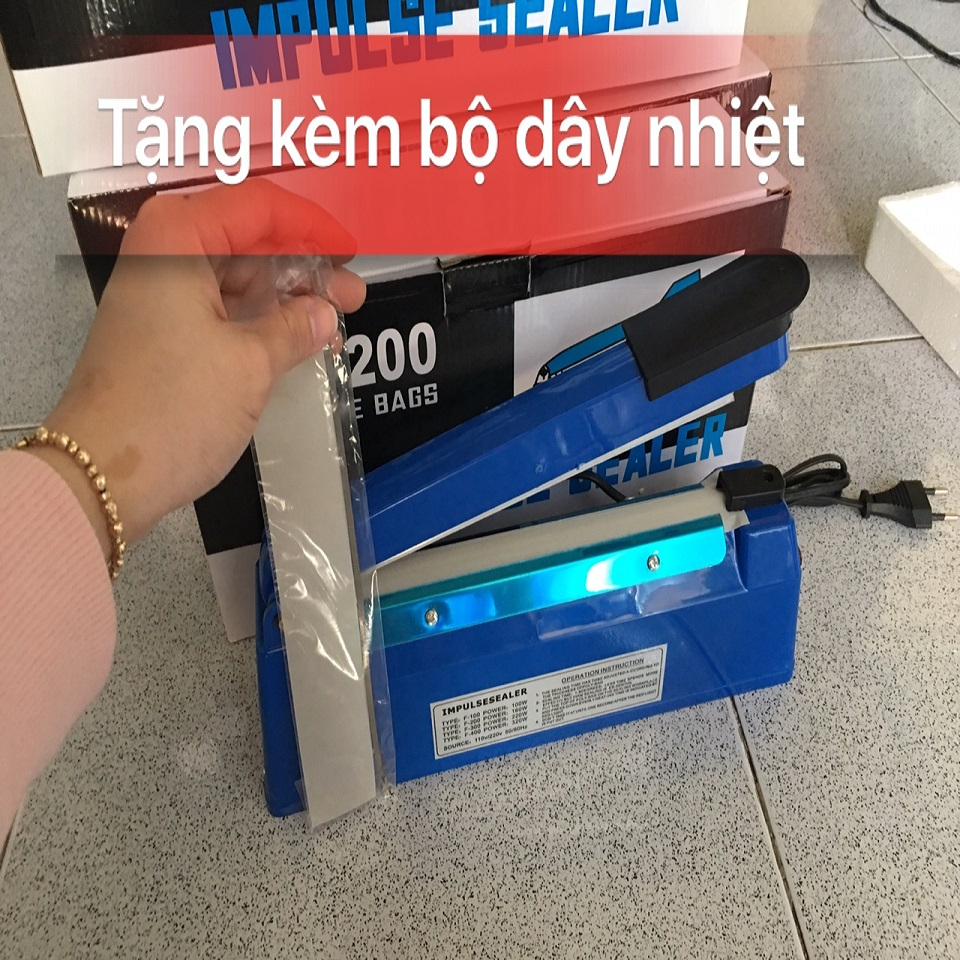 Máy hàn miệng túi 20cm VỎ SẮT, máy hàn túi bóng,máy dán túi nilon hàn mọi chất liệu túi nhanh chóng tiện lợi