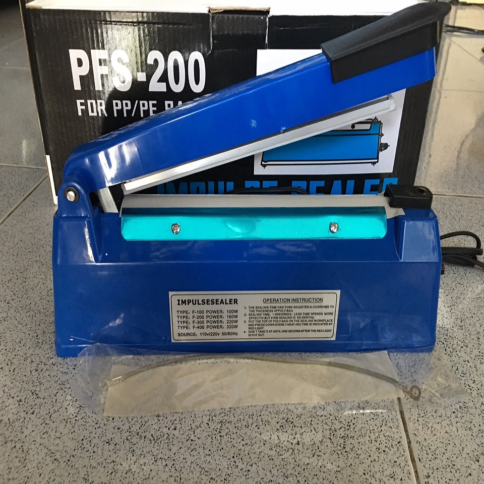 Máy hàn miệng túi 20cm VỎ SẮT, máy hàn túi bóng,máy dán túi nilon hàn mọi chất liệu túi nhanh chóng tiện lợi