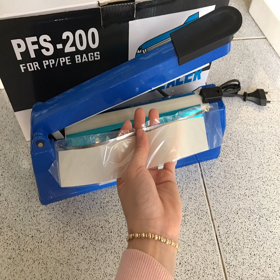 Máy hàn miệng túi 20cm VỎ SẮT, máy hàn túi bóng,máy dán túi nilon hàn mọi chất liệu túi nhanh chóng tiện lợi