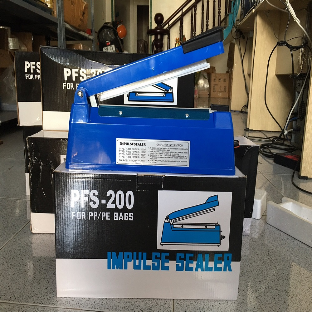 Máy hàn miệng túi 20cm VỎ SẮT, máy hàn túi bóng,máy dán túi nilon hàn mọi chất liệu túi nhanh chóng tiện lợi