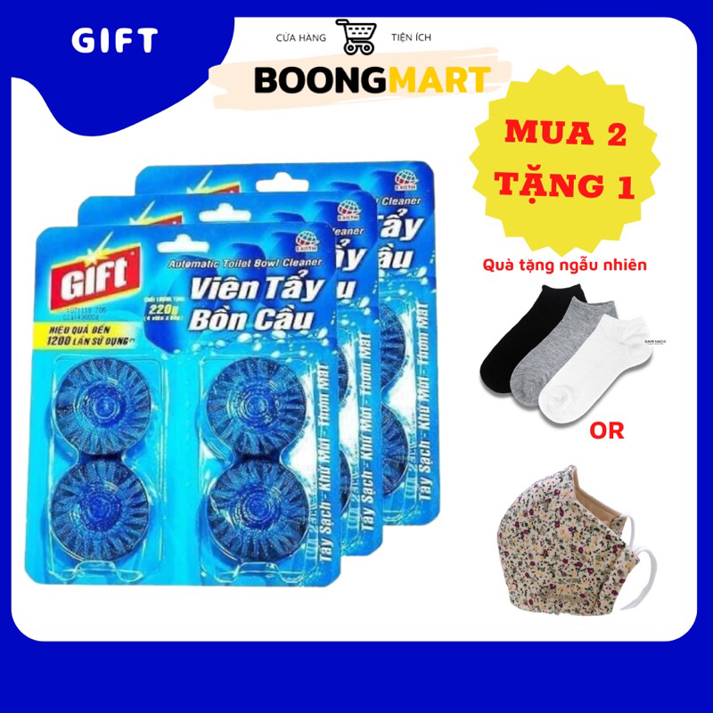 Viên tẩy bồn cầu Gift,thả bồn cầu diệt khuẩn,khử mùi hôi tolet ( 4 viên 55g)