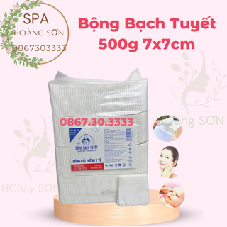 Bông bạch tuyết - bông tẩy trang,bông y tế cắt miếng 500g 7x7cm