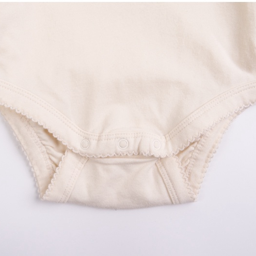 Bodysuit cho bé gái sơ sinh 0-3m SPROUT dài tay màu be kem Body chip newborn xuất dư cho bé Áo liền quần bé gái