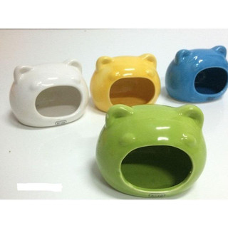 Nhà ngủ cho hamster bằng sứ hình con mèo,con ếch, bò sữa có sticker