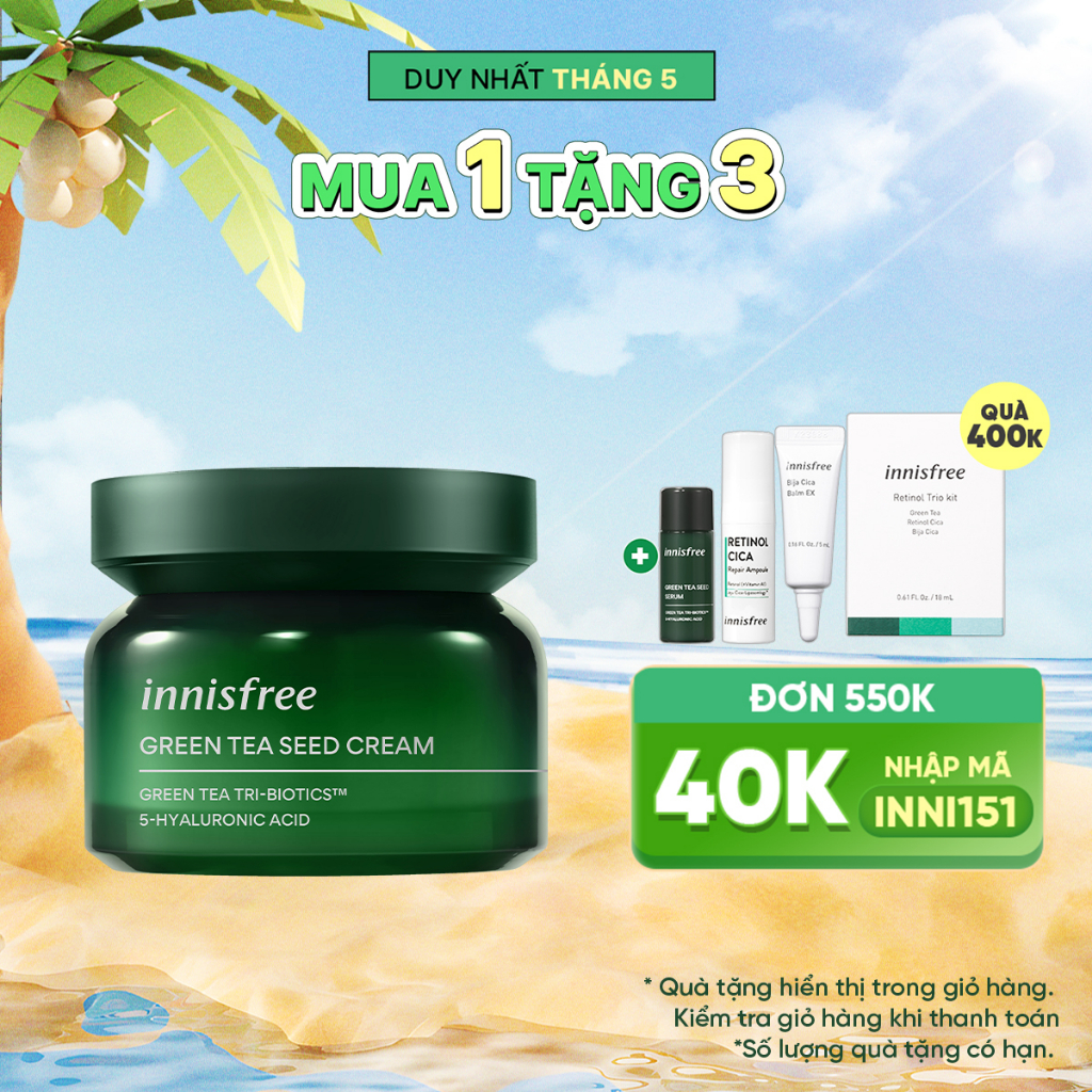 Kem dưỡng ẩm innisfree Green Tea Seed Cream 50ml