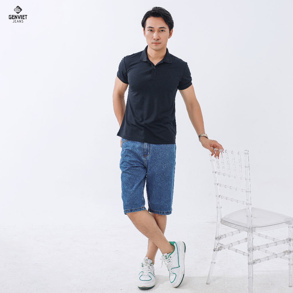 Quần Ngố Jeans Nam Ống Đứng D1309J8215 GENVIET