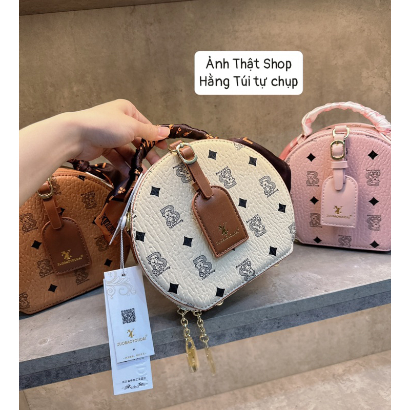 Túi Cốp Tròn QCCC tặng kèm khăn cùng màu sz 20cm cực xinh