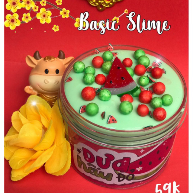 Slime DƯA HẤU ĐỎ  - slime handmade, slime an toàn, đồ chơi slime, chất nhờn ma quái