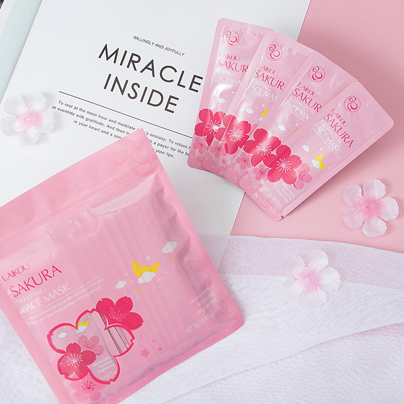 Mặt nạ ngủ trà xanh/ hoa anh đào giúp cấp ẩm và làm sáng da 3g*15pcs