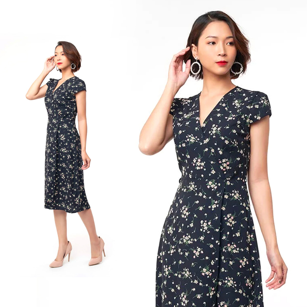 N&M Đầm thời trang Nữ hoạ tiết hoa chất polyester 2103012